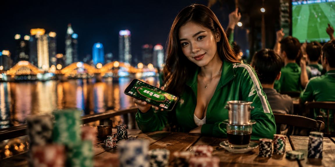 Người chơi tại Đà Nẵng thưởng thức game bài casino trực tuyến kèm cà phê